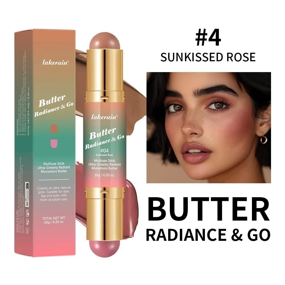 Multipurpose Blush Stick Moisturizing Long Lasting Bronzer-Blush Stick Natural Double-headed Pigmented Stick Beauty Makeup