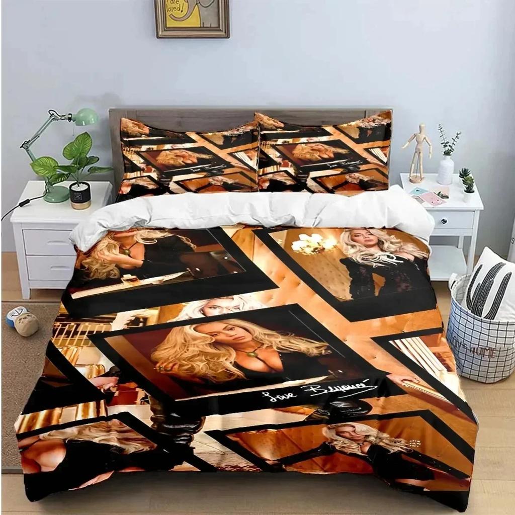 Luxury New 3D Print Pop Female Singer B-Beyonce Bedding Set Boys Girls Duvet Cover Pillowcase Boys Adult Home Textileextile