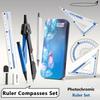 9PCS/Set Propelling Pencil Stationery Ruler Set Plastic Measuring Ruler Protractor  Students