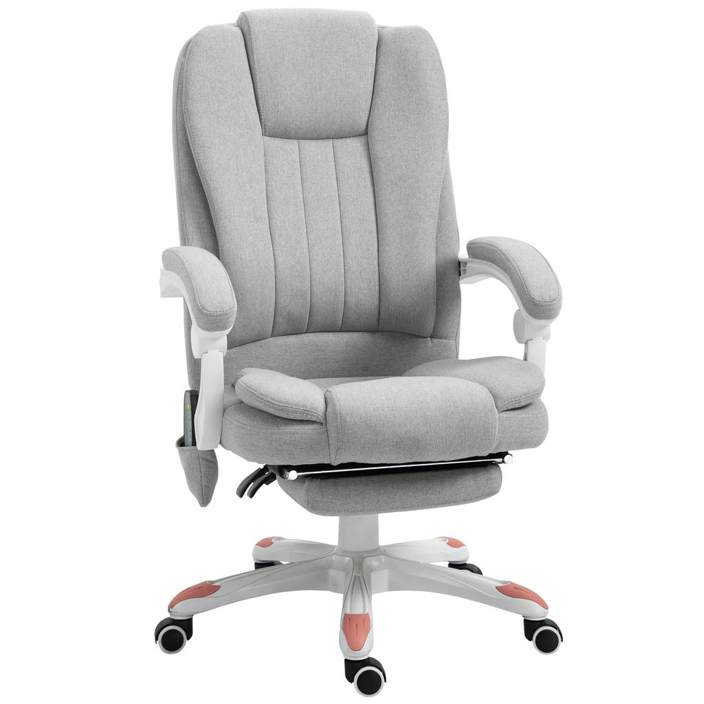 Massage Chair, Office Chair, Gaming Chair, Polyester, Foam, Nylon, Grey, 66 x 63 x 107-115 cm