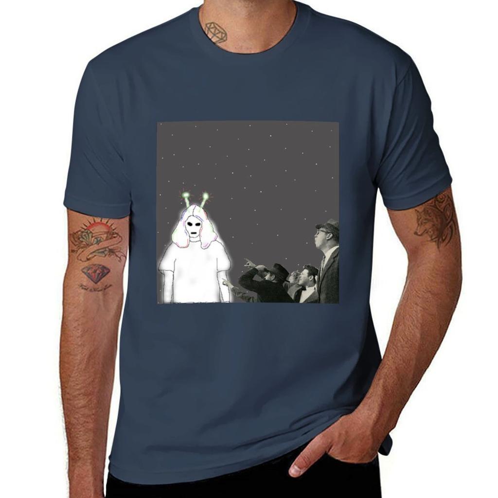 Glowing Alien Boy From Outer Space Tshirt Casual Light Summer Short Sleeve Top Tshirt