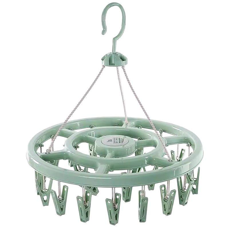 Windproof Plastic Drying Rack with 12 Clips - Ideal for Children's Socks, Baby Clothes, and Underwear.