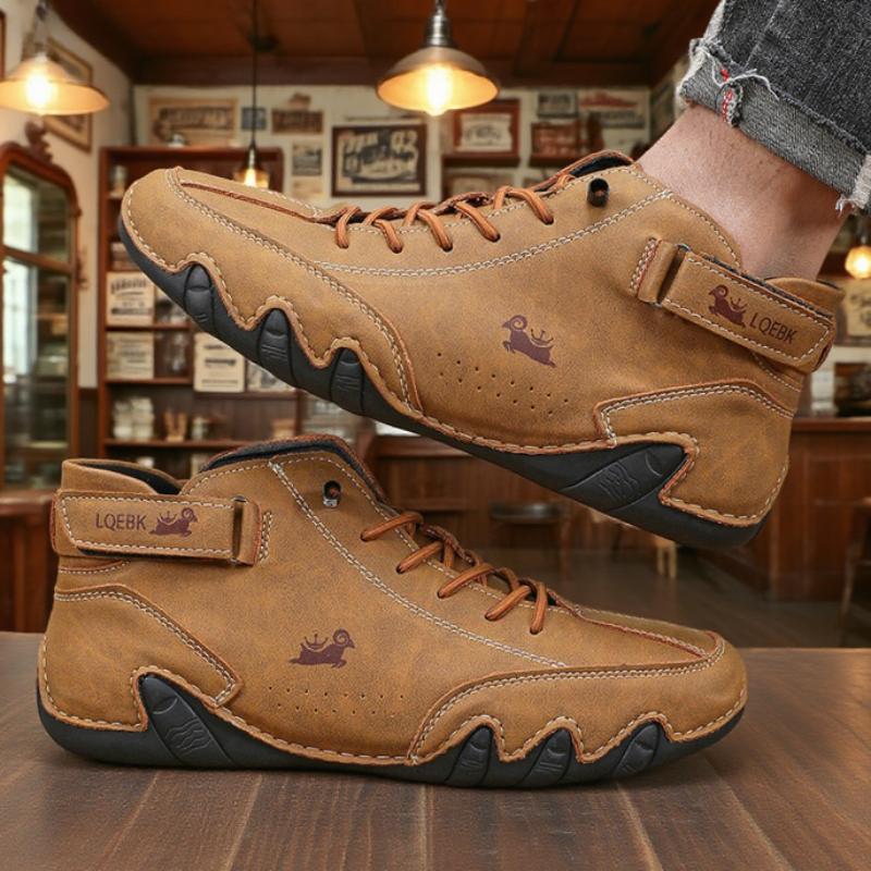 Modieuze Heren High Top Schoenen Suede Materiaal Creatief Vetersysteem Schoenen voor Casual Gelegenheden Gescheurde Jeans Val op in Stijl