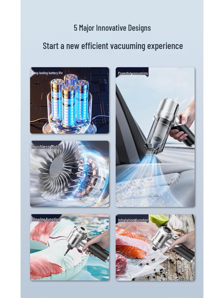 Sui Tu 4-in-1 Car Vacuum: Multifunctional Blow, Suck, Pump, and Portable Dust Blower