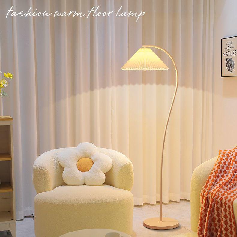 French Vintage Cream Floor Lamp for Living Room, Bedroom, or Bedside - Retro Style with Modern Ambiance.