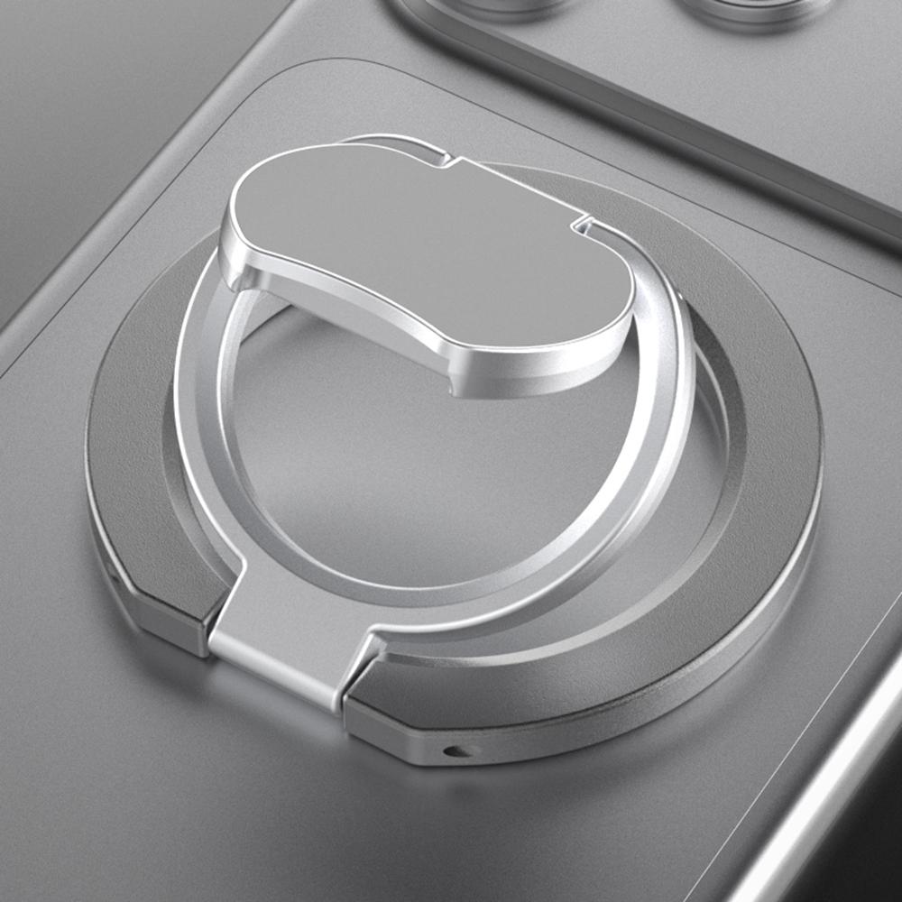 Magnetic Phone Ring Holder Grip with Dual-Side Magnets Triple Folding Zinc Alloy Kickstand
