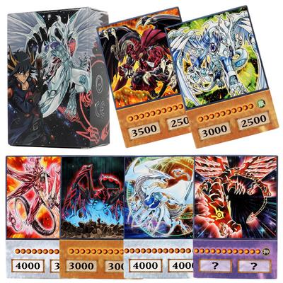 100Pcs Anime Style Yu-Gi-Oh Cards Blue Eyes Dark Magician Exodia Obelisk Slifer Ra Yugioh DS5 Classic Proxy DO-IT-YOURSELF Card Children Present