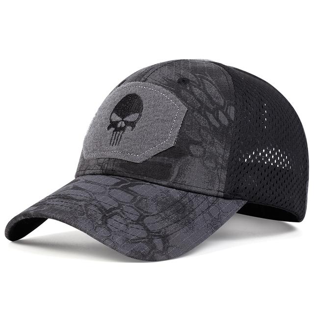 Skull Tactical Airsoft Cap Adjustable Breathable Sun Visor Trucker Hat Mesh Hunting Hiking Snapback Baseball Hats Gorra