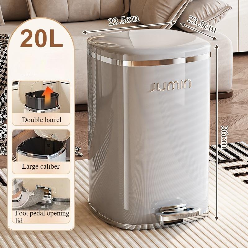 Pedal Trash Can Bathroom Litter Bins Kitchen Luxury Food Waste Disposal Bin Living Room Large Storage Garbage Can Accessories