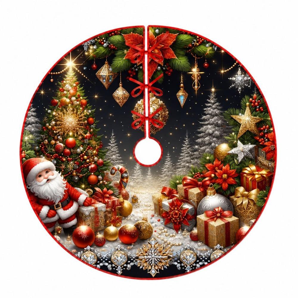 Snowman Christmas Tree Mat Snowflake Christmas Decorations Sweet Tree Base Blanket Winter