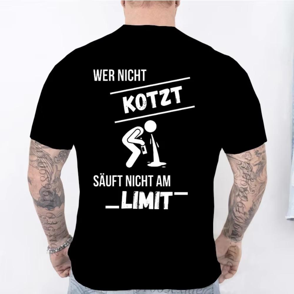 Men Clothing Limit Back Print Men T-shirts Drinking Beer Design Fashion Street Top Tee Men Shirts Drinking Party Casual Clothing