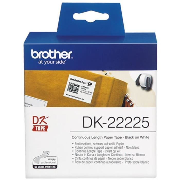 Etiquettes Continues - BROTHER - Ruban P-TOUCH DK - 38mm - Thermique - Blanc