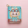 Labubu mały portfel dziewczęcy krótki Kabibara składany etui na karty studencki mały portfel na wiele dokumentów CLE