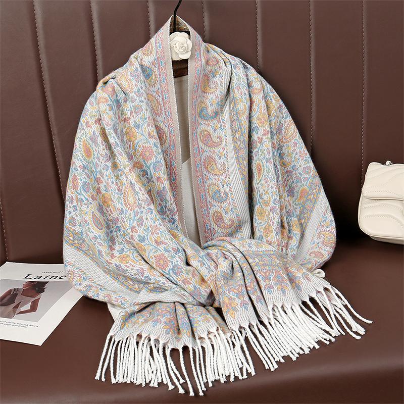 New Shawl Warm Winter Scarf Hijab Women Print Paisley Cashmere Pashmina Thick Wrap Head Neck Foulard Luxury  Blanket Echarpe
