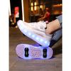 29-40 Boys Four-wheel Running Shoes Detachable Flat Shoes Rechargeable USB Luminous Sports Light Shoes Girls Roller Skates Boys Shoes