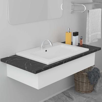 Vidaxl Built-in Sink, 61 X 39.5 X 18.5 Cm, Ceramic, White