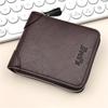 Men Vintage PU Leather Wallet Zipper Trifold Wallet Short Wallet Multi Card Holder Coin Pocket ID Window Casual Business Purse