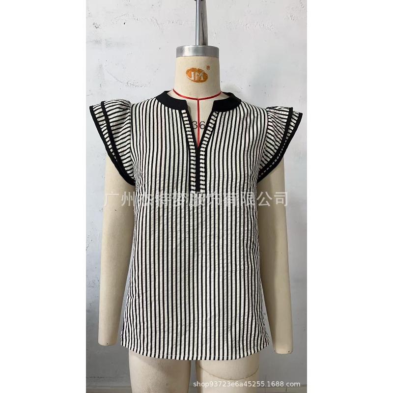 BITCED Camicette e camicie casual con scollo a V a maniche corte alla moda da donna