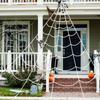 Extra Large Halloween Triangle Spider Web 5M/7M Plush Spider Web Giant Spider Web  Halloween Party