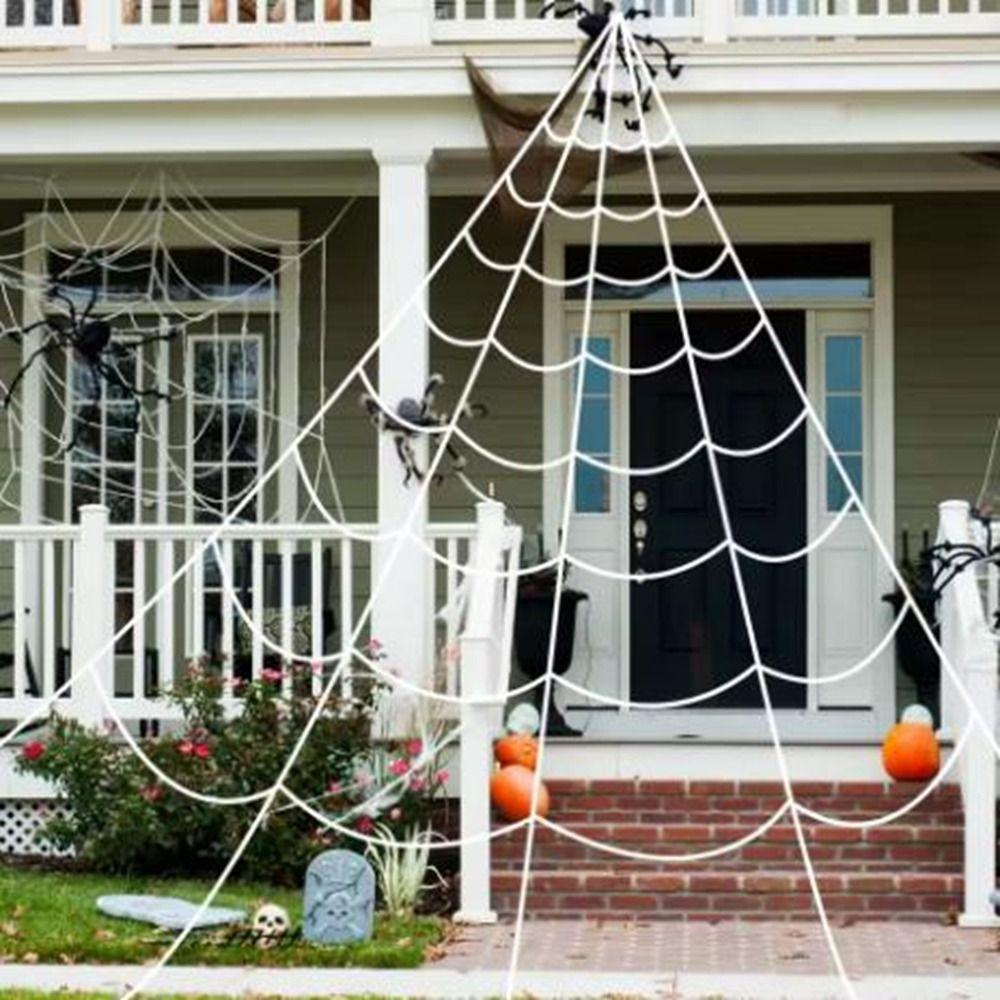 Extra Large Halloween Triangle Spider Web 5M/7M Plush Spider Web Giant Spider Web  Halloween Party