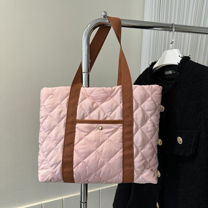 cotton clothes large bag women's rhombus down cotton light tote bag new large-capacity shoulder bag