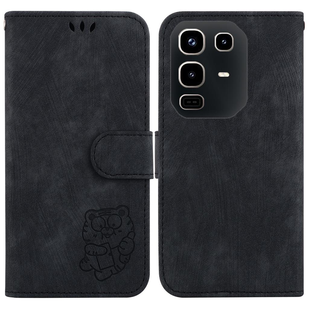 Für Infinix Note 50 4G/Note 50 Pro 4G Brieftaschengülle Leder Tigerprägung Stoßfest Handyhülle mit Handschlaufe