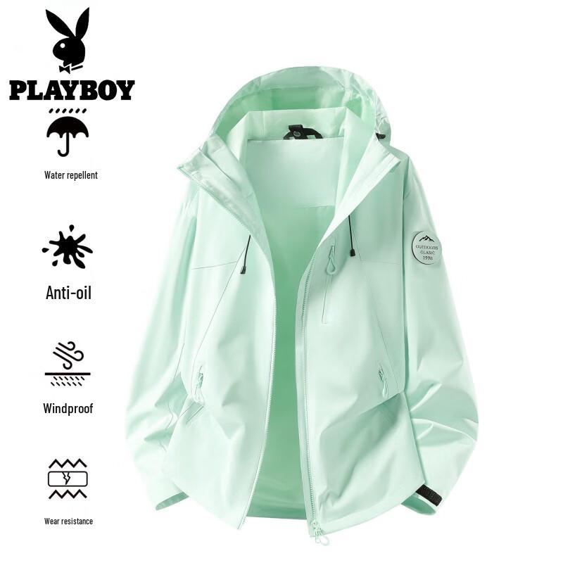 PLAYBOY Unisex 3-in-1 Hooded Windproof Waterproof Outdoor Jacket