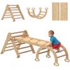 7-in-1 Climbing Frame, Arch Ladder, Triangle Ladder, Ramp, Climbing Wall, Slide, for Children Aged 1.5-4 Years, Foldable, Wood
