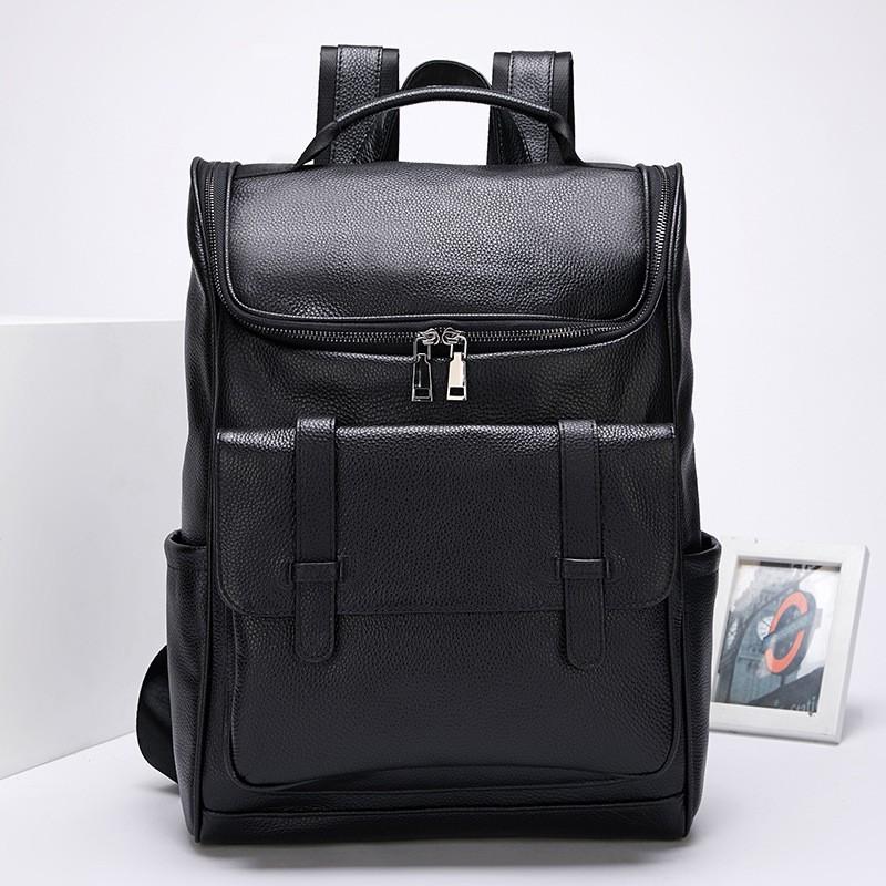 

Business Commuter Computer Bag Leather Fashionable Personalized Backpack Large-capacity Universal 30x40x14cm чёрный