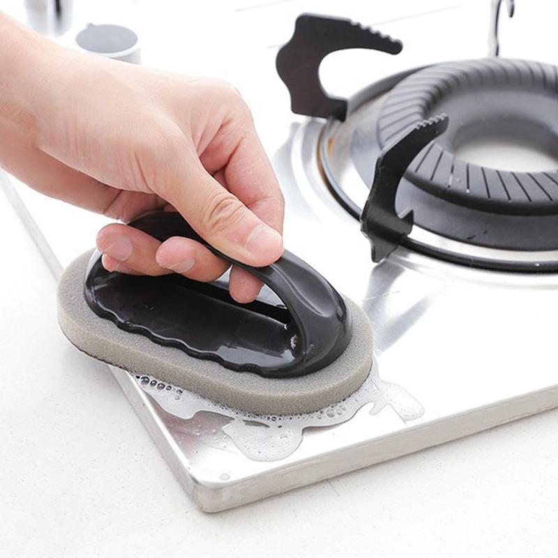 Magic Emery Sponge Brush Wipe Eraser Cleaner Kitchen Bath Rust Strong Decontamination Cleaning With Handle Household Tools