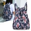 Versatile Floral Printed Drawstring Bag Polyester Waterproof Backpacks Lightweight Large Capacity Portable Shopping Bag Ladies