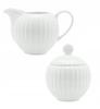 Lubiana Daisy Cukiernica 250Ml Z Pokrywką + Mlecznik 300Ml Biała Porcelana