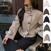 Damen Vintage Stehkragen Jacke Freizeit Unifarben Oberbekleidung Herbst Winter Kleine Frauen