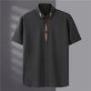 Camisa de manga corta de gran tamaño para hombre, camisa bordada informal de negocios fina de verano