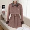 Manteau d'hiver matelassé patchwork en tweed pour femme Sibaoshe