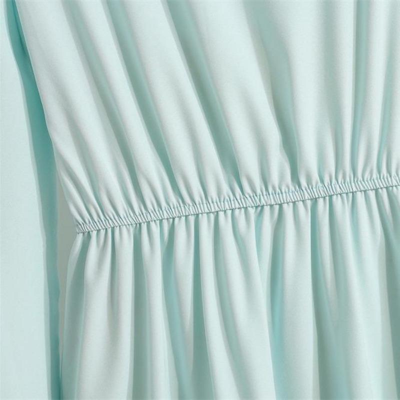 Fashion Female Solid Full Sleeve O-neck Casual Dress Women Bohe Party Long Dress