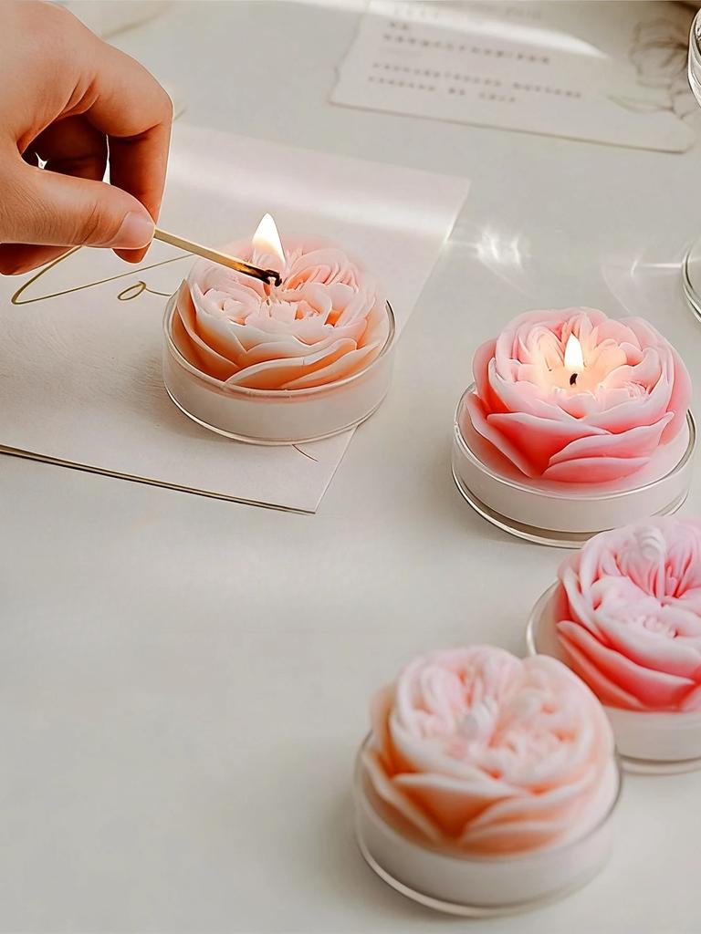 Austin Rose Shaped Scented Candle, Romantic Home Decor, Valentine's Day Decor & Gift, Perfect Gifts for Women, Wedding Favor