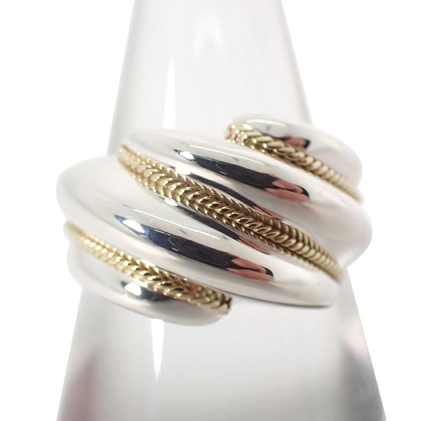 

[Б/У] Вінтажна каблучка з крученого шнура TIFFANY/Tiffany 925/750/Ні. 11,5/г488-51