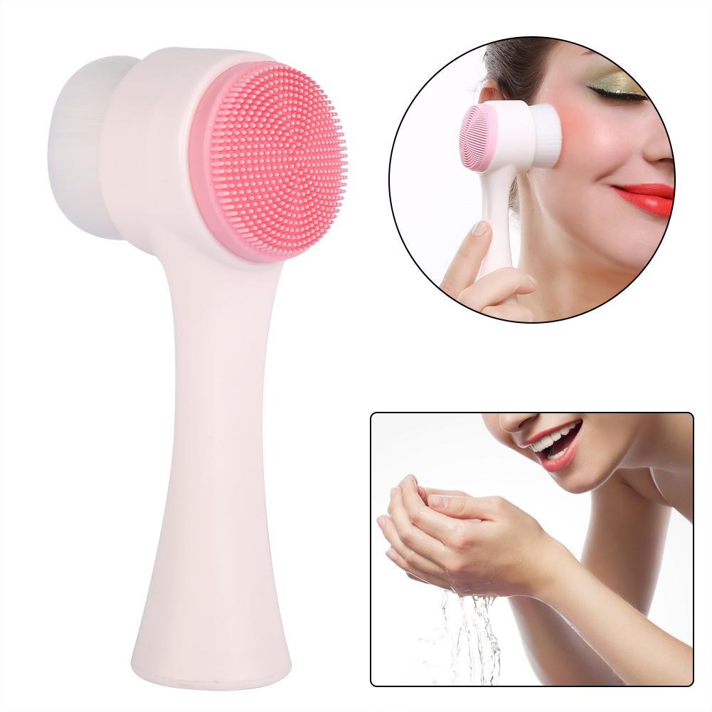 Fashion Soft Double Sides Facial Deep Cleansing Brush Face Skin Care Clean Brush