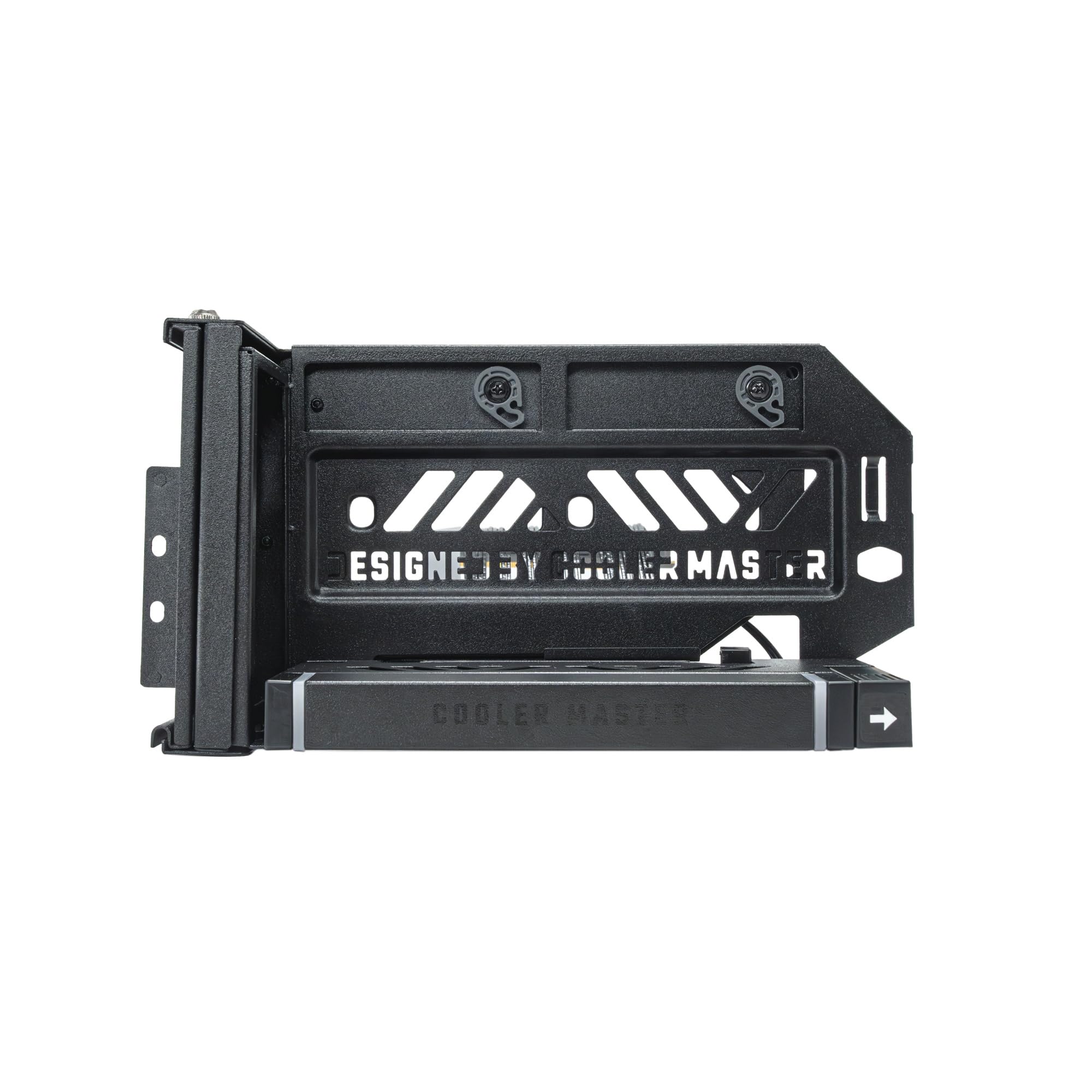 

Cool Master Universal Vertical GPU Holder Kit (MCA-U004R-AVGBST-00, CS9061) with ARGB PCIe 4.0 Riser Cable and Rotating RGB Light Bar