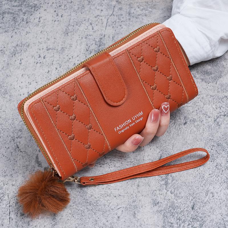 Women Long Wallet Pu Leather Card Holder Large Capacity Hasp Zipper Coin Purse Multi Card Organizer Cell Phone Wristlet Handbag