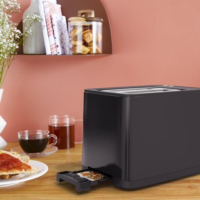 Tefal Grille-Pain 2 Fentes Noir, Écran Numérique, 7 Dorages, 2 Favoris, TT640810