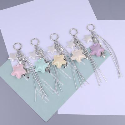 Star Keychain Y2K Sweet Star Tassel Keyring Car Key Holder Girls Bag Pendant Decoration For Best Friend Gifts