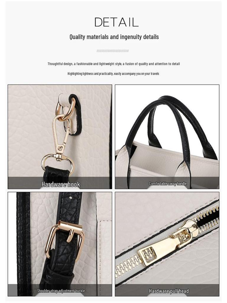 Dvoubarevná evropská a americká módní velká tote taška přes rameno a crossbody