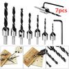 7 Wood Pcs Chamfer Countersink Drill Bit Kit Set 3mm10mm Tool Carpentry