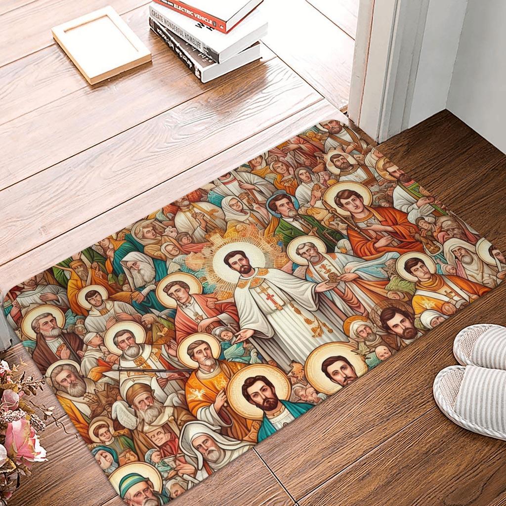 Jesus Religious Door Floor Kitchen Bathroom Mats Anti-Slip Outdoor Doormat Bedroom Balcony Entrance Carpet Rug