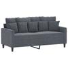 2 Piece Sofa Set with Cushions Dark Gray Velvet
