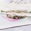 Yuan Xiaohong Ceramics Mori Style Bee Bracelet with Cute Ornaments and Natural Woven Hand Rope