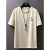 Men O Neck Short Sleeve Print T-shirt Cotton Comfortable Tee Man