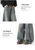 Men's Retro Washed Slim Bootcut Jeans for Spring and Autumn - Unisex Wide Leg Pants